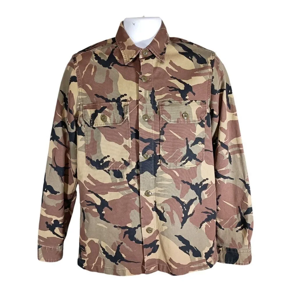 Wallace & Barnes J. Crew Camo Jacket Field Coat Cotton Canvas Over Shirt Mens S